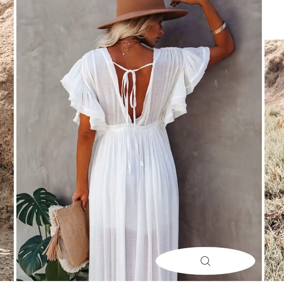 Button-down ruffle maxi dress- VICI NWOT - Picture 4 of 6